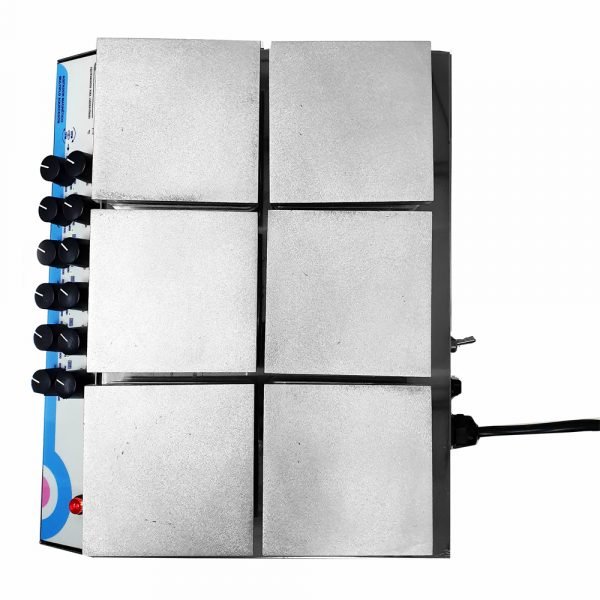 Agitador Magnético Multiposições em Aço Inox - Com Aquecimento - 6 Provas - Capacidade (Cada Frasco) até 1 Litro - Temperatura 36°C a 360°C - Velocidade 0 a 1600 RPM - Modelo SP-10206/A - SPLABOR - Imagem 4