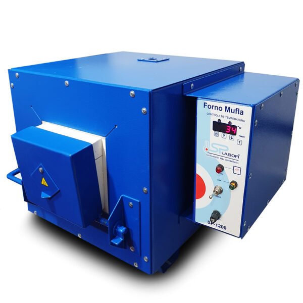 Forno Mufla Digital Microprocessado - Com 1 Rampa - Dimensões Internas (CxLxA) 15x10x12 cm - Capacidade 1,8 Litros - Modelo SP-1200DM/B - SPLABOR