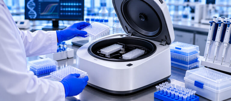 Capa – Centrífuga com Microplacas de PCR- Contribuindo para a Biologia Molecular