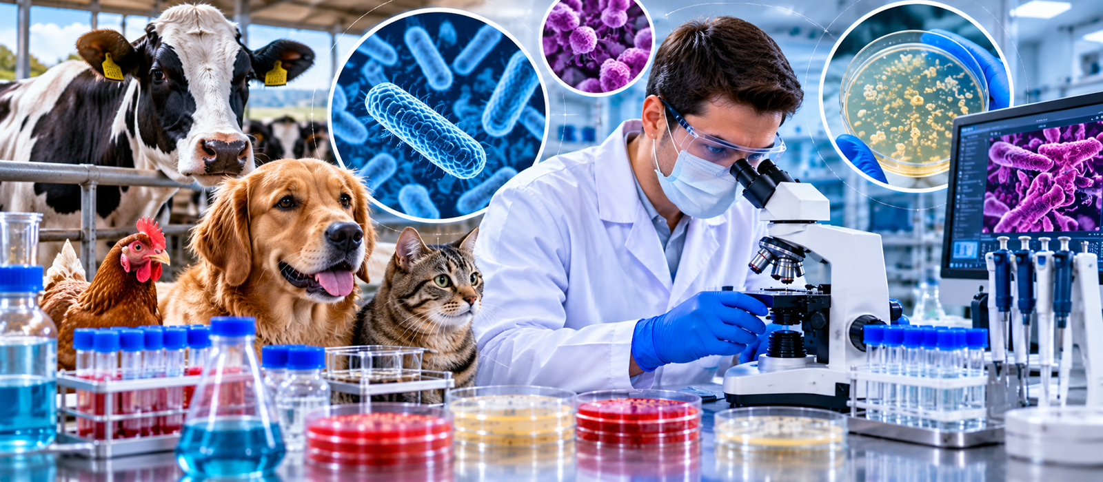 Capa – Microbiologia Veterinária – Controle de Doenças em Animais