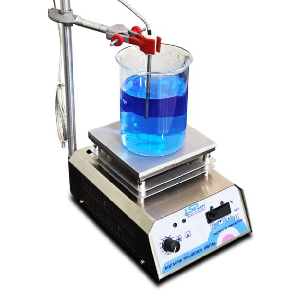Agitador Magnético Digital em Aço Inox - Com Aquecimento - Capacidade 10 Litros - Velocidade 250 a 1600 RPM/TPM - Com Controle de Temperatura da Chapa e do Líquido - Modelo SP-164 - SPLABOR - Imagem 15