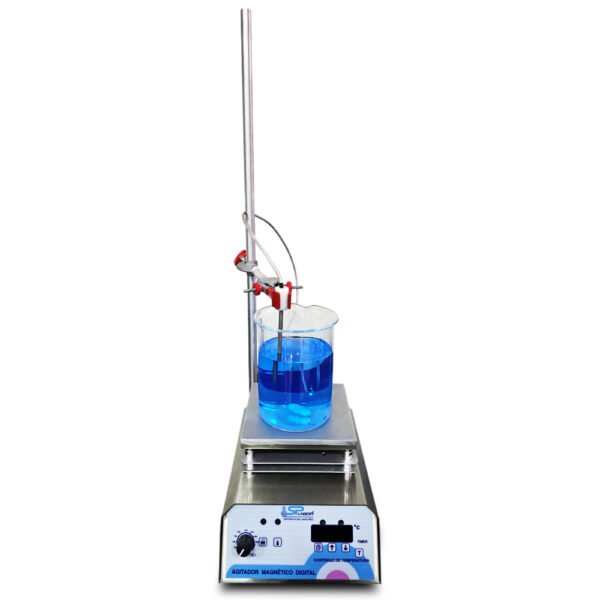 Agitador Magnético Digital em Aço Inox - Com Aquecimento - Capacidade 10 Litros - Velocidade 250 a 1600 RPM/TPM - Com Controle de Temperatura da Chapa e do Líquido - Modelo SP-164 - SPLABOR - Imagem 5