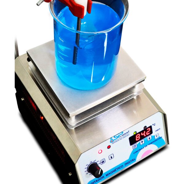 Agitador Magnético Digital em Aço Inox - Com Aquecimento - Capacidade 10 Litros - Velocidade 250 a 1600 RPM/TPM - Com Controle de Temperatura da Chapa e do Líquido - Modelo SP-164 - SPLABOR - Imagem 16