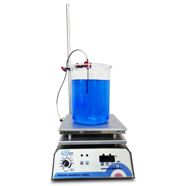 Agitador Magnético Digital em Aço Inox - Com Aquecimento - Capacidade 20 Litros - Velocidade 250 a 4200 RPM/TPM - Com Controle de Temperatura da Chapa e do Líquido - Modelo SP-165 - SPLABOR - Imagem 6