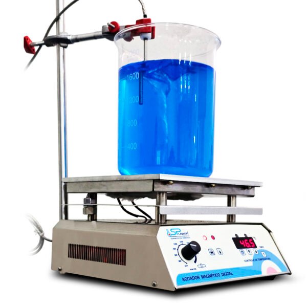 Agitador Magnético Digital em Aço Inox - Com Aquecimento - Capacidade 20 Litros - Velocidade 250 a 4200 RPM/TPM - Com Controle de Temperatura da Chapa e do Líquido - Modelo SP-165 - SPLABOR - Imagem 14