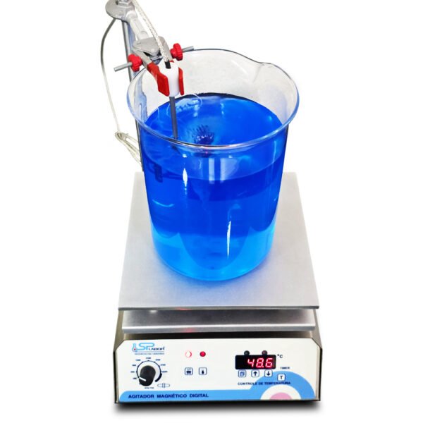 Agitador Magnético Digital em Aço Inox - Com Aquecimento - Capacidade 20 Litros - Velocidade 250 a 4200 RPM/TPM - Com Controle de Temperatura da Chapa e do Líquido - Modelo SP-165 - SPLABOR - Imagem 17