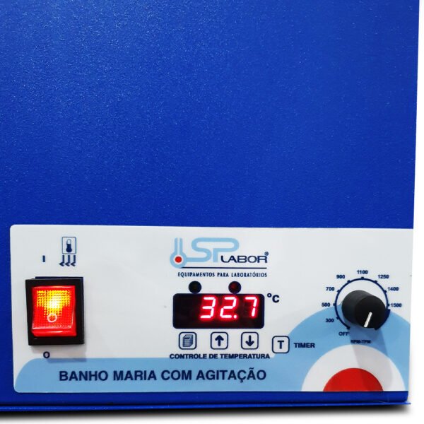 Banho DUBNOFF com Agitação Recíproca (Vai e Vem) – Capacidade 22 Litros – Capacidade 9 Frascos de 250mL – Com Controlador de Temperatura Digital e Controlador Analógico de até 245 BPM - Modelo SP-158/22/A - Imagem 12