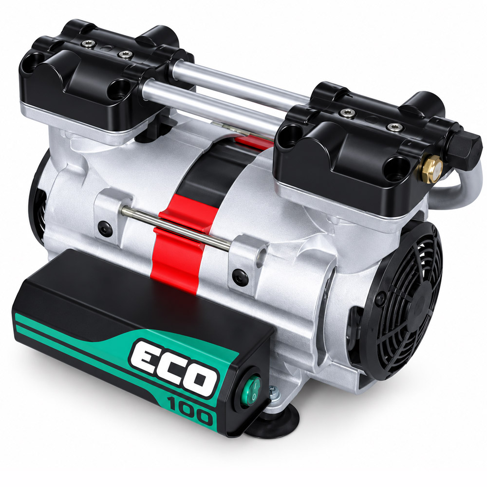 Bomba de Vacuo de Pistao Isento de Oleo SP 100 ECO Bomba de Vácuo de Pistão Isento de Óleo – 2 Pistões – Vácuo Máximo 686 mmHg/27”Hg – Modelo SP-100/ECO