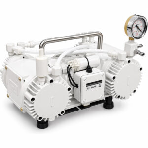 Bomba de Vácuo tipo Diafragma a Seco 4 estágios sem Resistência Química – Vácuo Relativo 765 mm Hg / 30 pol Hg – Vazão 34 L/min / 1,2 c ft/min – Modelo 828