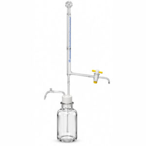 Bureta D´água tipo estudante - Com Torneira de PTFE e Frasco - Incolor - VIDROLABOR