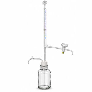 Bureta D´água tipo estudante - Com torneira de vidro - Frasco 500 ml - Incolor - VIDROLABOR