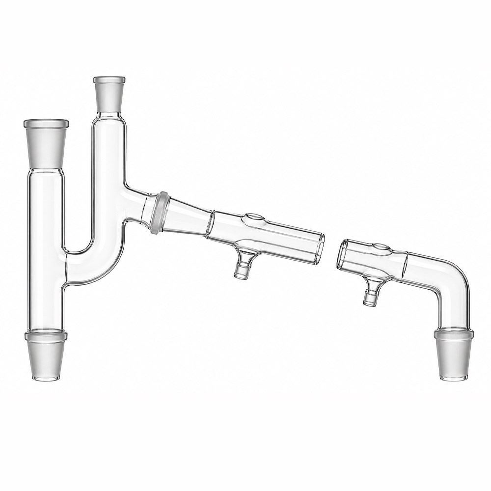 Cabeca de Destilacao de Claisen com Condensador Tipo West completo Cabeça de Destilação de Claisen com Condensador Tipo West completo - VIDROLABOR