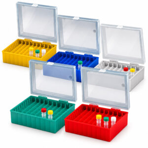 Criobox para 100 Tubos de 2,0mL - Tampa com Dobradiça - Modelo CRIO100 - CRALPLAST