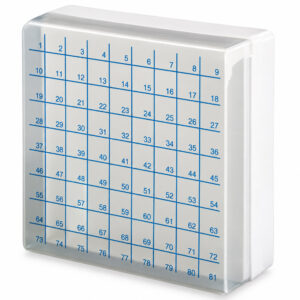 Criobox para 81 Tubos de 2,0mL - Tampa Descartável Numérico Neutro - Modelo CRIO81N - CRALPLAST