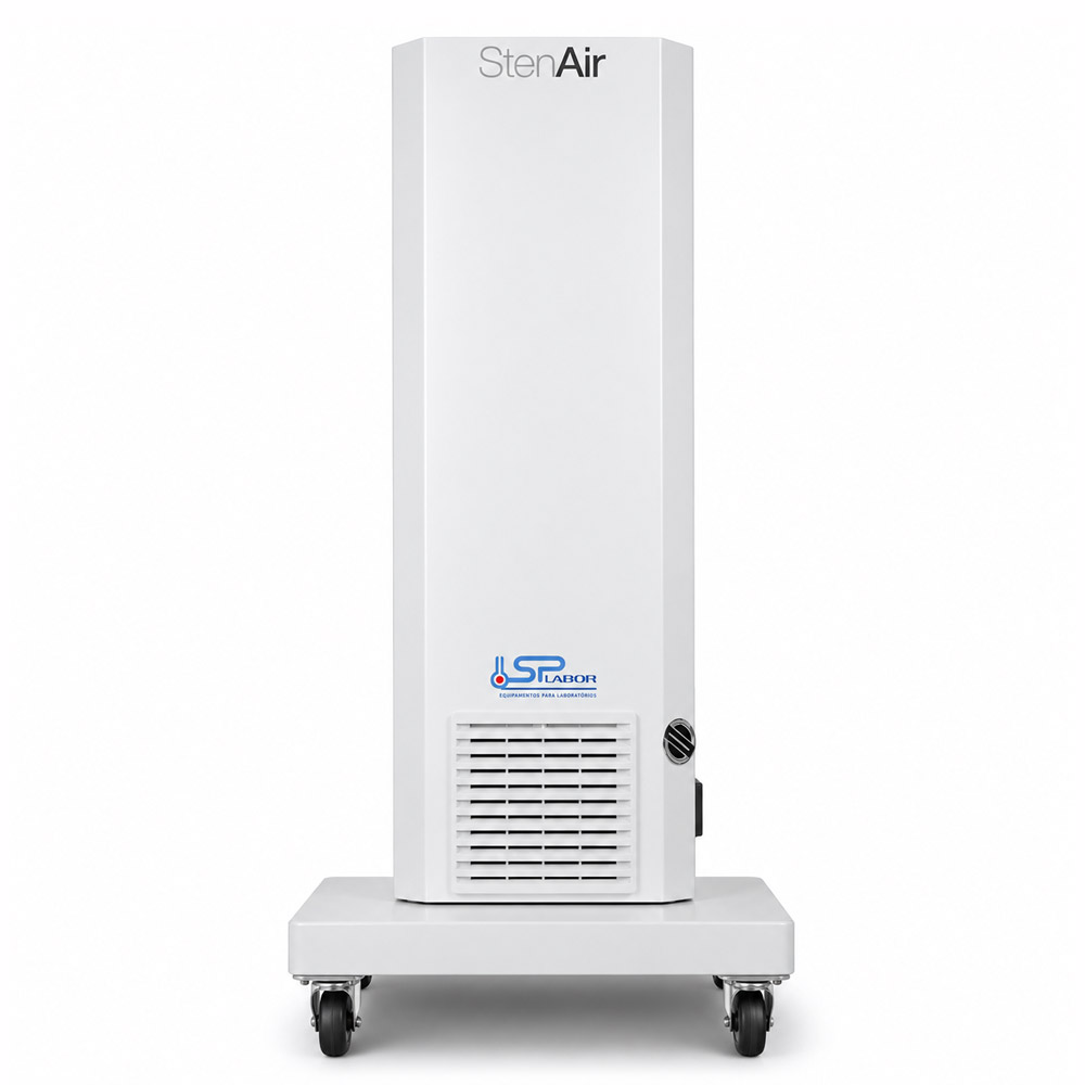 Esterilizador de Ar com Base 1 Esterilizador de Ar - Capacidade 120 m³/h - Com Base Móvel, Lâmpada UVC e Filtro - Modelo SP-STER120-M - SPLABOR