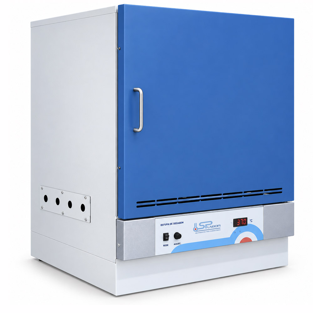 Estufa de Secagem e Esterilizacao SP 102 Estufa de Secagem e Esterilização - Digital - Com Circulação e Renovação de Ar - Temperatura Ambiente +5°C a 200°C - 1 Porta - Modelo SP-102 - SPLABOR
