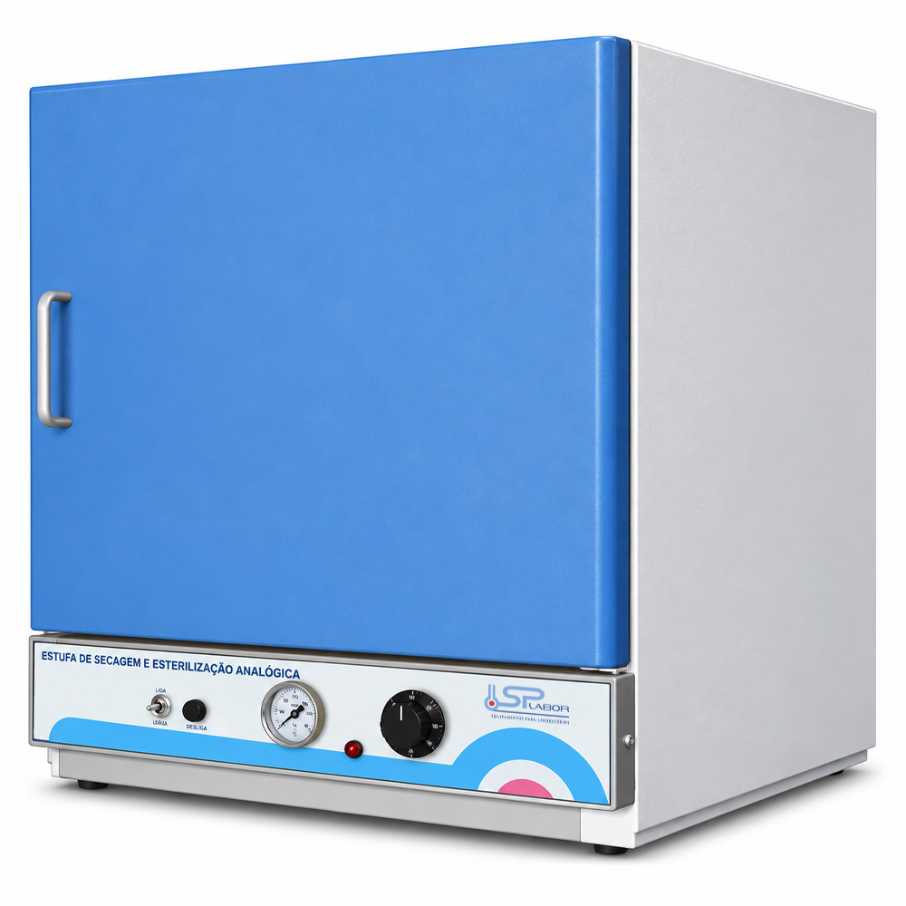 Estufa de Secagem e Esterilizacao – Analogico SP 100A Estufa de Secagem e Esterilização - Analógico - Temperatura +50°C a 250°C - 1 Porta - Modelo SP-100-A - SPLABOR