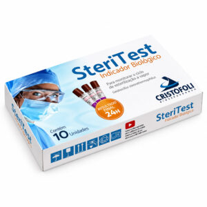 Indicador Biológico para Monitoramento de Esterilização a Vapor - Caixa com 10 Unidades - Modelo STERITEST - CRISTÓFOLI