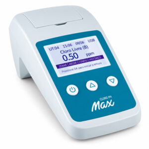 Medidor de Cloro e pH - Faixa de Medição de Cloro Livre / Total 0.0 a 5.0 ppm - Faixa de Medição de pH 6.5 a 8.0 pH - Modelo CLORO-PH-MAX