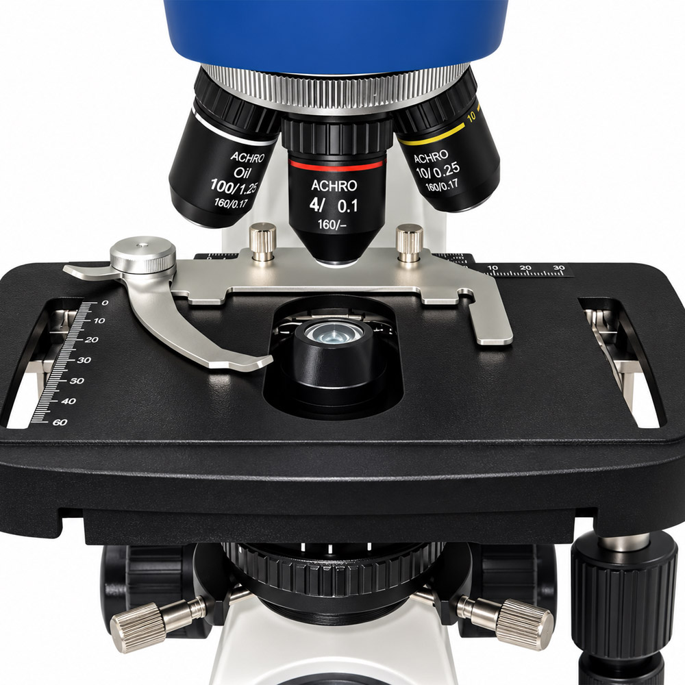 Microscopio Biologico Binocular BLUE1600BA L BAT 13 Microscópio Biológico Binocular - 4 Objetivas Acromáticas - Aumento de até 1600X - Modelo BLUE1600BA-L-BAT - BIOFOCUS - Imagem 12