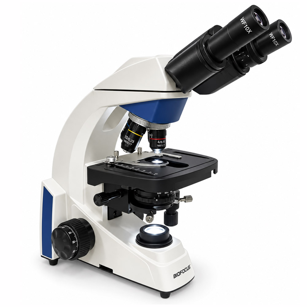 Microscopio Biologico Binocular BLUE1600BA L BAT 3 Microscópio Biológico Binocular - 4 Objetivas Acromáticas - Aumento de até 1600X - Modelo BLUE1600BA-L-BAT - BIOFOCUS - Imagem 2