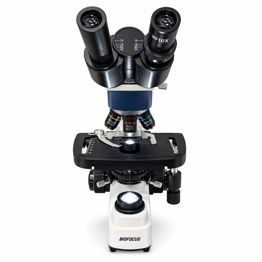 Microscopio Biologico Binocular BLUE1600BA L BAT 4 Microscópio Biológico Binocular - 4 Objetivas Acromáticas - Aumento de até 1600X - Modelo BLUE1600BA-L-BAT - BIOFOCUS - Imagem 3