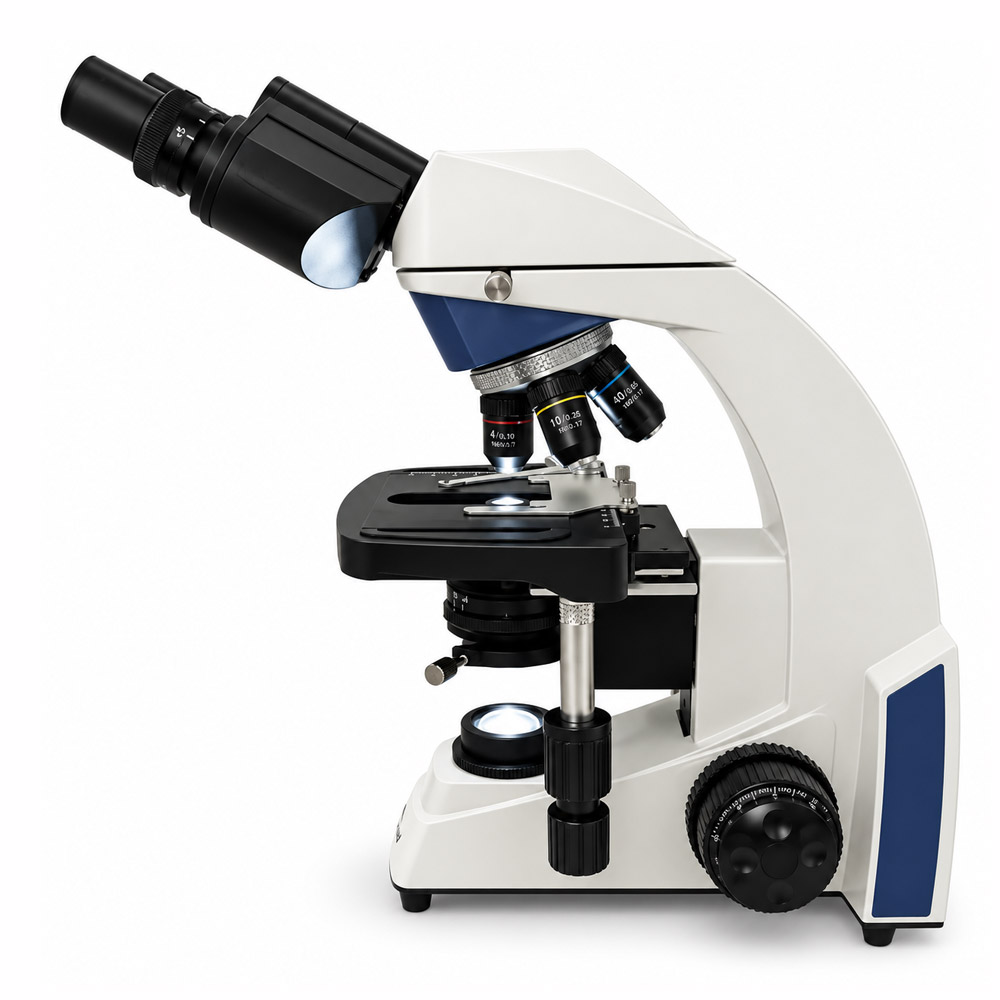 Microscopio Biologico Binocular BLUE1600BA L BAT 7 Microscópio Biológico Binocular - 4 Objetivas Acromáticas - Aumento de até 1600X - Modelo BLUE1600BA-L-BAT - BIOFOCUS - Imagem 6