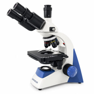 Microscópio Biológico Trinocular - 4 Objetivas Acromáticas - Aumento de até 1600X - Com Bateria Recarregável - Modelo BLUE1600TA-L-BAT