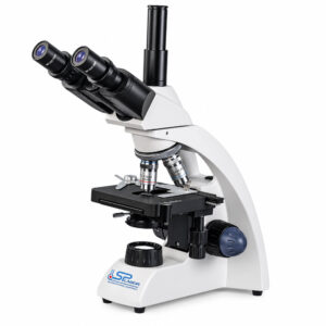 Microscópio Biológico Trionocular - 4 Objetivas Acromáticas 4X/10X/40X/100X - Aumento até 1000X - Revólver Quadruplo - Iluminação em LED – Modelo SP-M104/B - SPLABOR