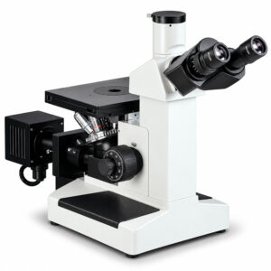 Microscópio Metalográfico Invertido Trinocular Acromático - Aumento de até 1000X - Objetivas 10X/20X/100X - Modelo MTM17T - BEL