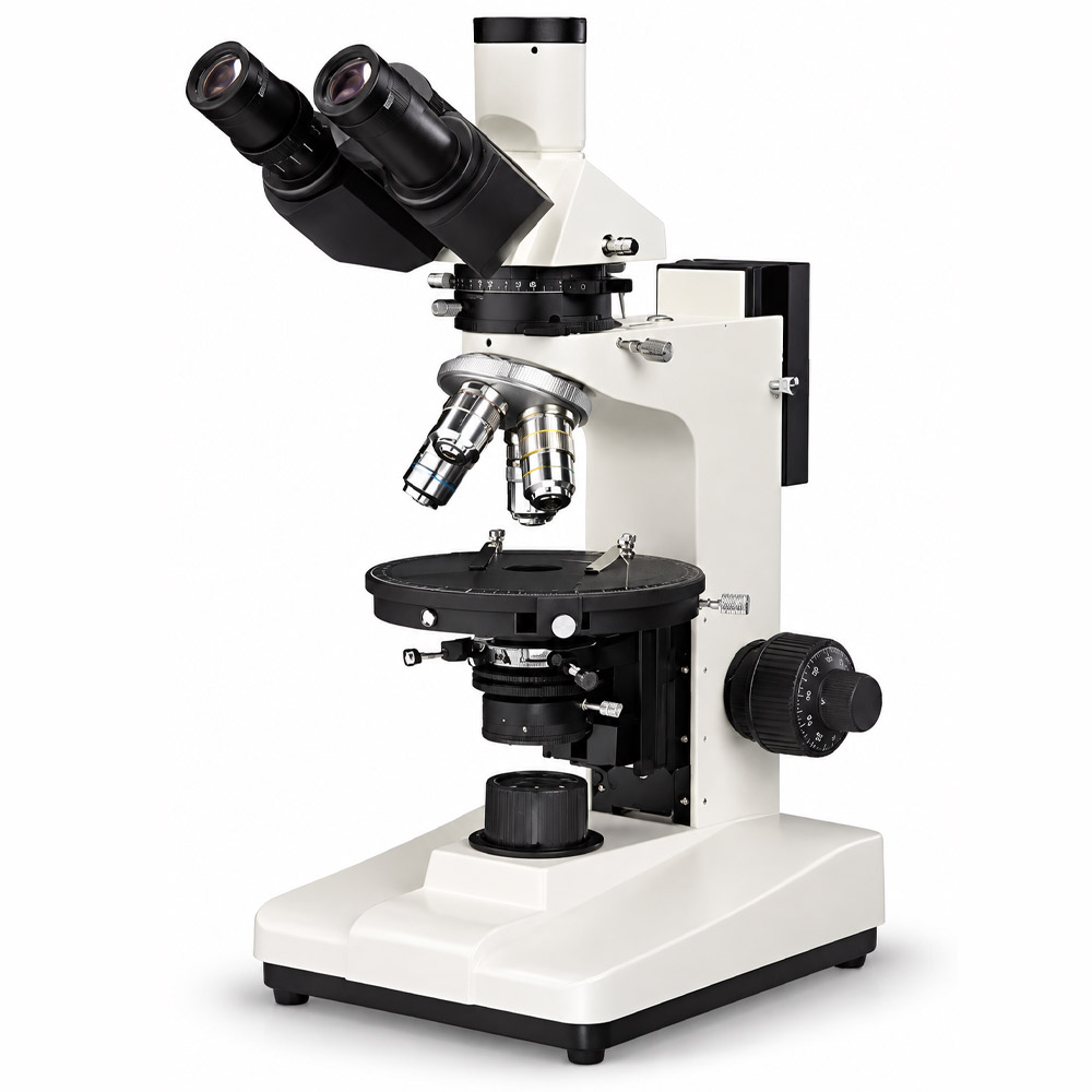 Microscopio de Polarizacao Trinocular Microscópio de Polarização Trinocular Acromático - Objetiva 5X/10X/40X/60X - Lâmpada Halógena - Modelo MPL5 - BEL