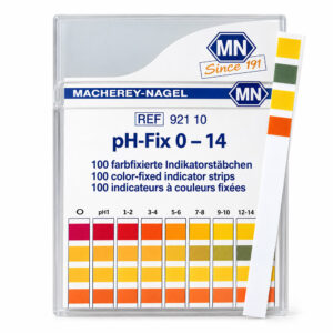 Papel Indicador de pH - Escala 0 a 14 pH - Graduação 1 pH - Caixa com 100 Tiras de 6x85mm - Modelo 92110 - MACHEREY-NAGEL