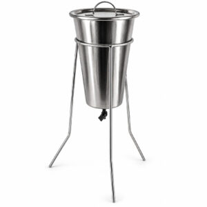 Percolador de Aço Inox - Formato Cônico - Com Torneira e Tampa