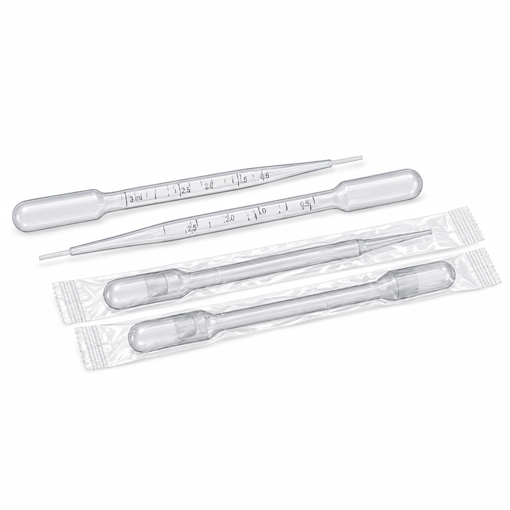 Pipeta Pasteur 3mL Modelo 184320 Pipeta Pasteur - 3mL - Estéril Individual - Pacote com 500 Unidades - Modelo 184320 - CRALPLAST