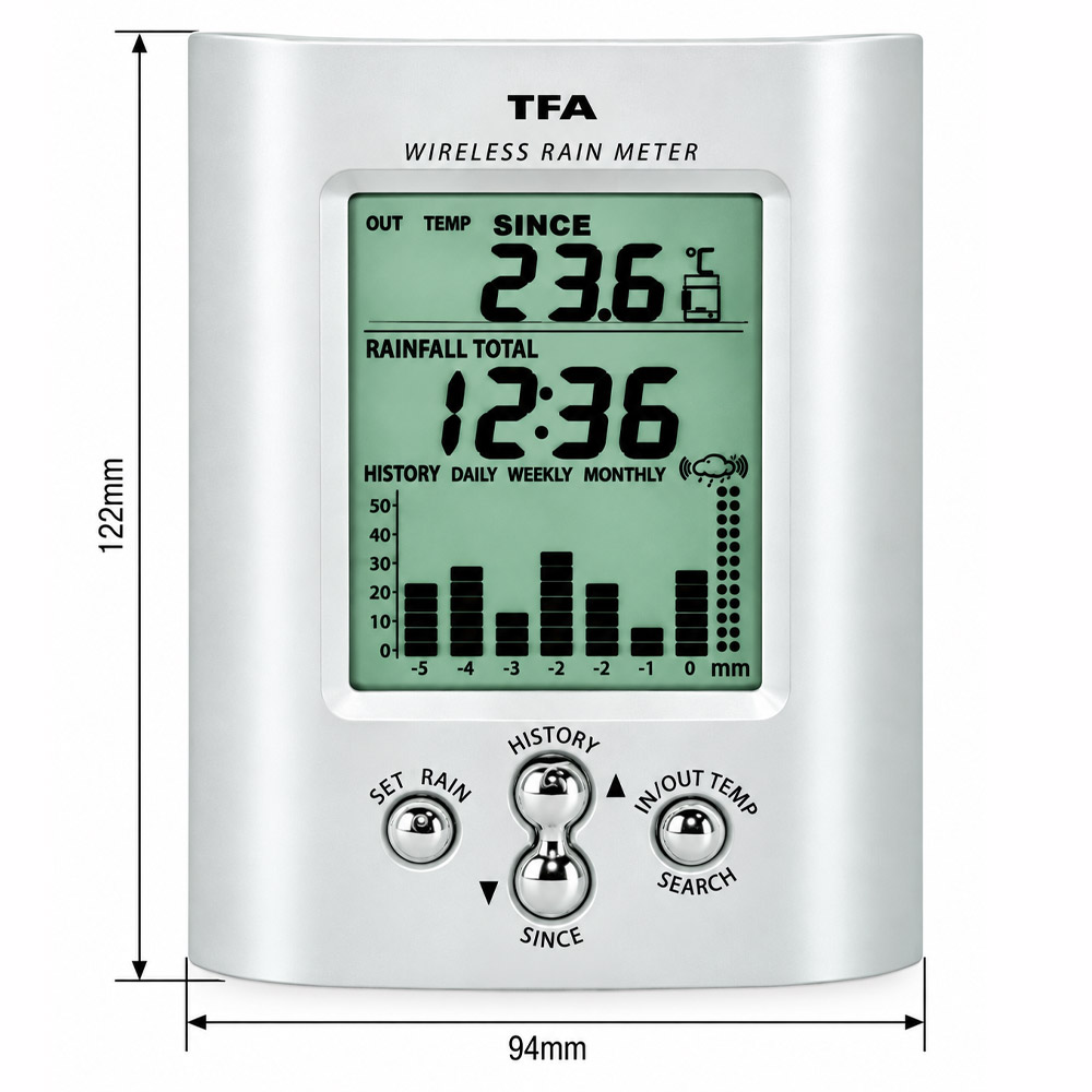 Pluviometro Digital 4760 2 Pluviômetro Digital - Faixa de Medição de Temperatura Interna -10 a 50°C e Externa -50 a 70°C - Modelo 4760 - Imagem 4