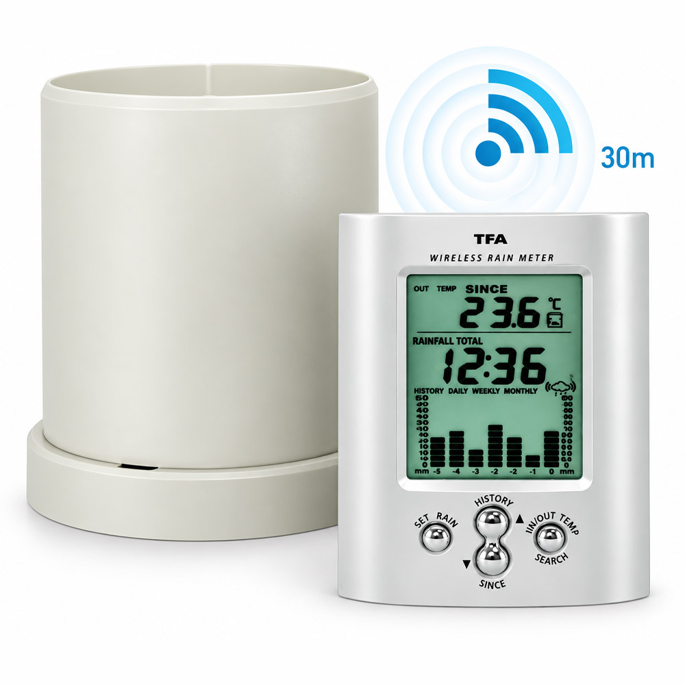 Pluviometro Digital 4760 3 Pluviômetro Digital - Faixa de Medição de Temperatura Interna -10 a 50°C e Externa -50 a 70°C - Modelo 4760 - Imagem 5
