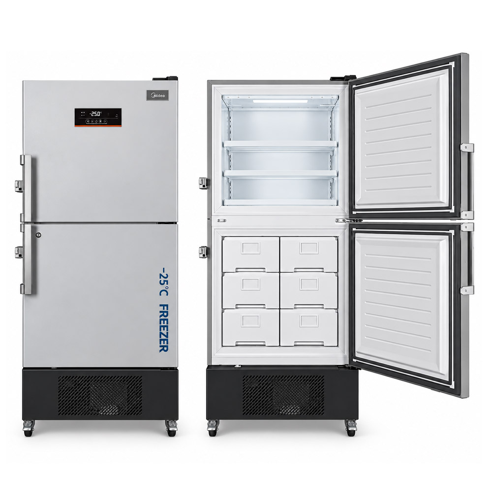 Freezer e Refrigerador Combinado 506 litros 2 Freezer e Refrigerador Combinado – 506 Litros - Faixa de Temperatura (Freezer) -10 a -25°C / (Refrigerador) 2 a 8°C – Modelo MCD-25L506 – MIDEA BIOMEDICAL