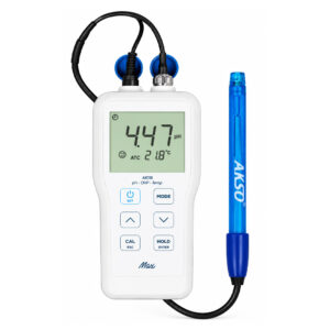 Medidor de pH Portátil para Líquidos - Faixa de Medição -2 a 16pH - Com Eletrodo de pH, Maleta e Soluções - Modelo AK-110
