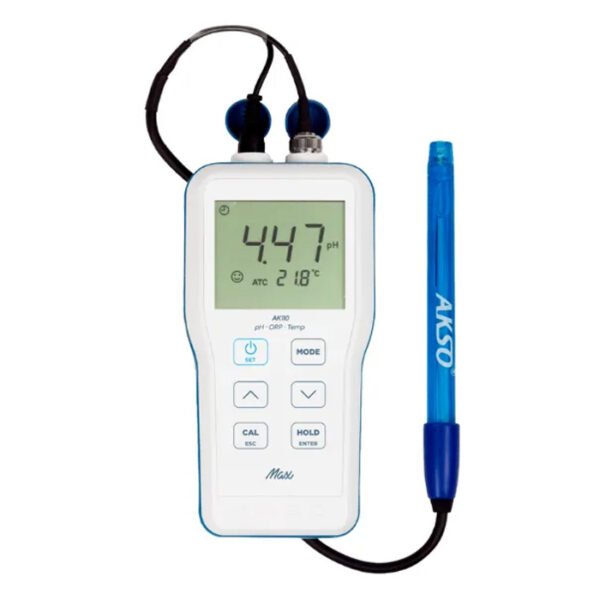 Medidor de pH Portátil para Líquidos - Faixa de Medição -2 a 16pH - Com Eletrodo de pH, Maleta e Soluções - Modelo AK-110