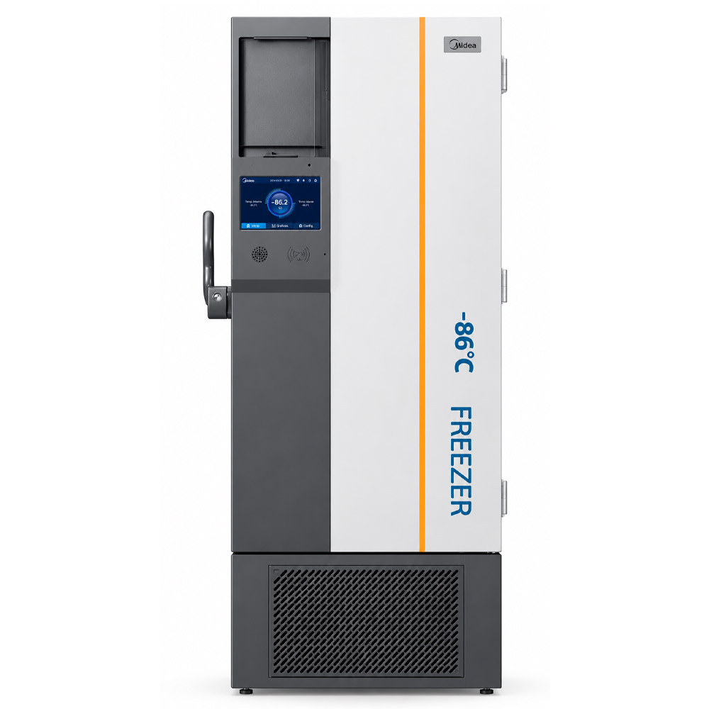 Ultra Freezer Com Touch Screen Modelo MD 86L458S Ultra Freezer - Com Touch Screen - Faixa de Temperatura -40°C a -86°C - Capacidade 458 Litros - Modelo MD-86L458S - MIDEA BIOMEDICAL