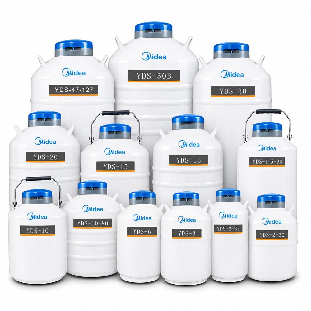 Botijao Criogenico de LN2 Botijão Criogênico de LN₂ (Série de recipientes redondos) - MIDEA BIOMEDICAL